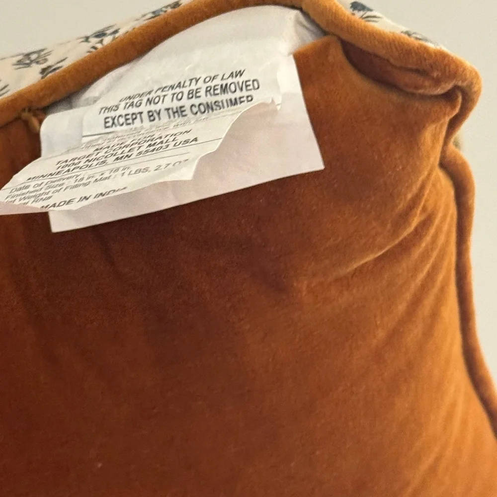 Gold Velvet Pumpkin Americana Holiday Throw Pillow